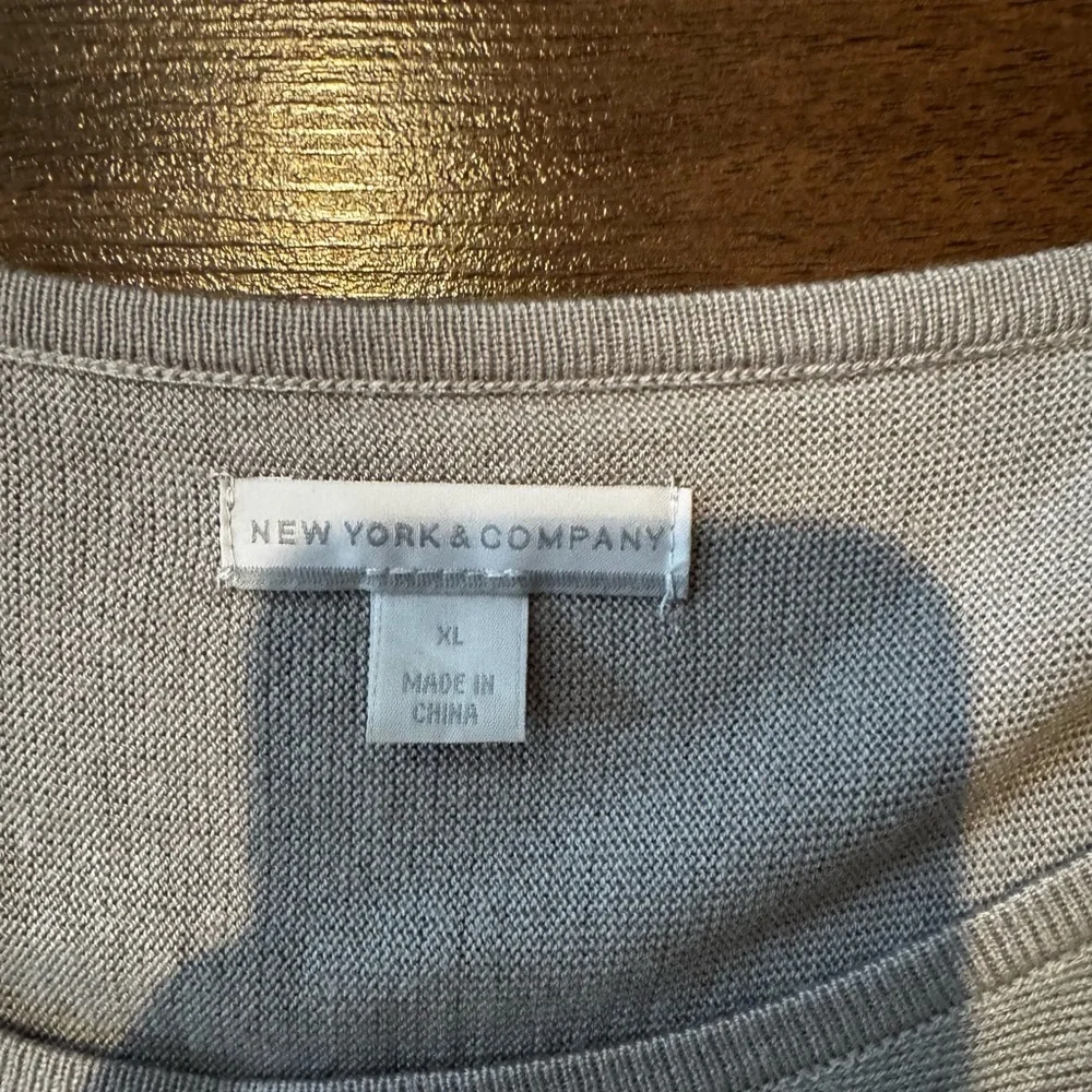 New York & Co. Women's Silver Sweater with Rhinestone Accents
